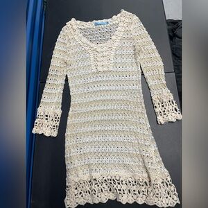 Solitaire Cream and Gold Crochet Top